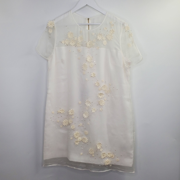 Ted Baker Dresses & Skirts - Ted Baker Findon Embellished Floral Silk Dress White Dainty NEW